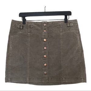 GAP Grey Corduroy Button Front Skirt - Sz 12